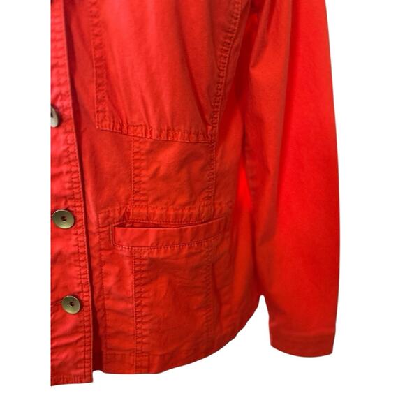 CAbi Taylor Jacket Womens Coral Utility Ruffle Back Stretch Cotton Sz M Gorpcore - Picture 7 of 10